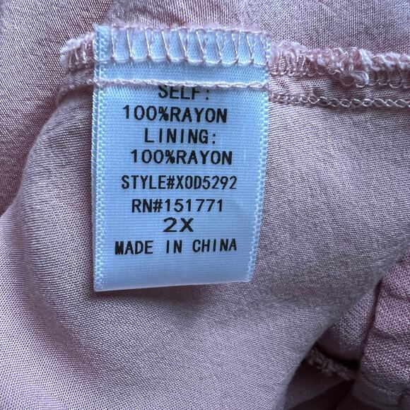 Button Front Midi Dress Womens 2X Smocked Fairy Cottagecore Soft Girl Romantic - Picture 13 of 15